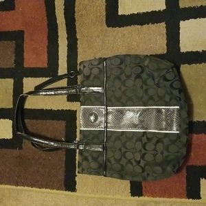 Vintage Black Coach Tote Purse